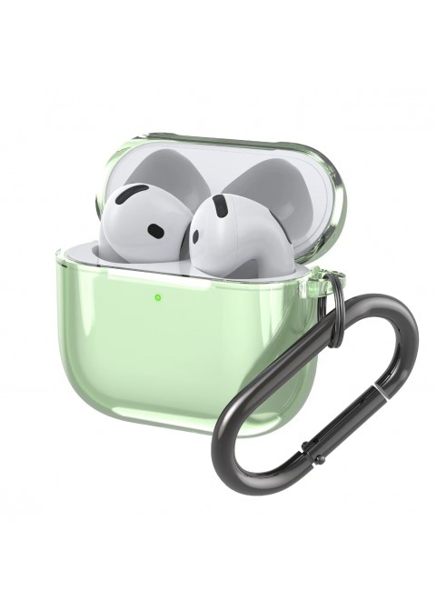 New High-Transparency Shockproof Minimalist Earphone Case - Compatible with APods4-Green