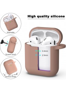APods Silicone Protective Case with Keychain-Milk Tea