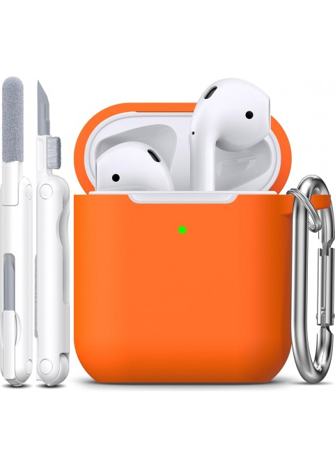 APods Silicone Protective Case with Keychain-Orange