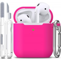 APods Silicone Protective Case with Keychain-Rose Pink