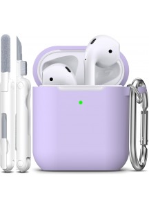 APods Silicone Protective Case with Keychain-Pink Purple