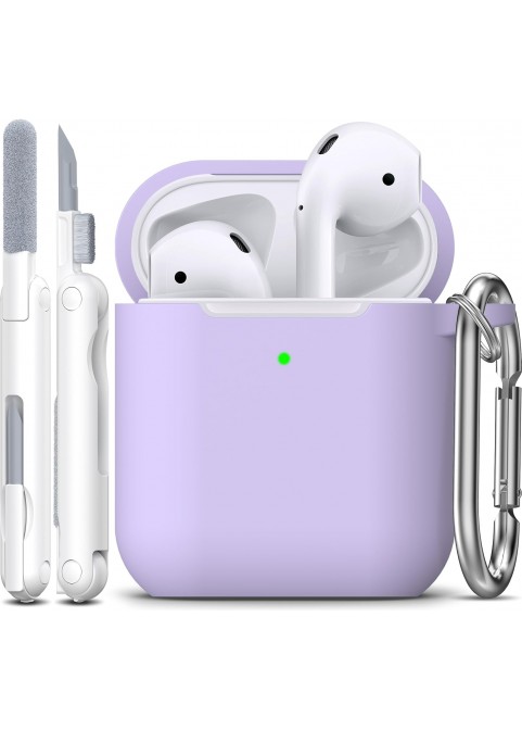 APods Silicone Protective Case with Keychain-Pink Purple