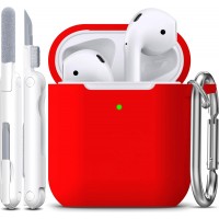 APods Silicone Protective Case with Keychain-Red