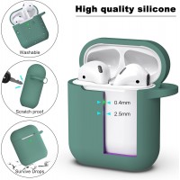 APods Silicone Protective Case with Keychain-Green