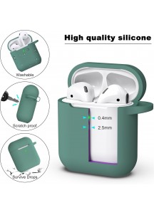 APods Silicone Protective Case with Keychain-Green