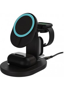 3-in-1 Wireless Charging Station 2.0 for M*Safe - Black